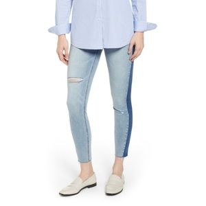 Spanx Side Stripe Distressed Skinny Jeans